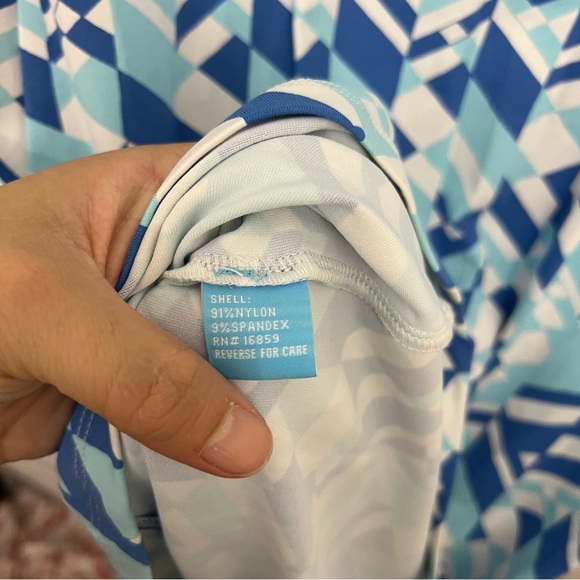 J McLaughlin Blue Patterned Catalina Cloth Sleeveless Sheath Tank Dress - Picture 5 of 6